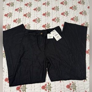 NWT Zara Linen Wide Leg Pants